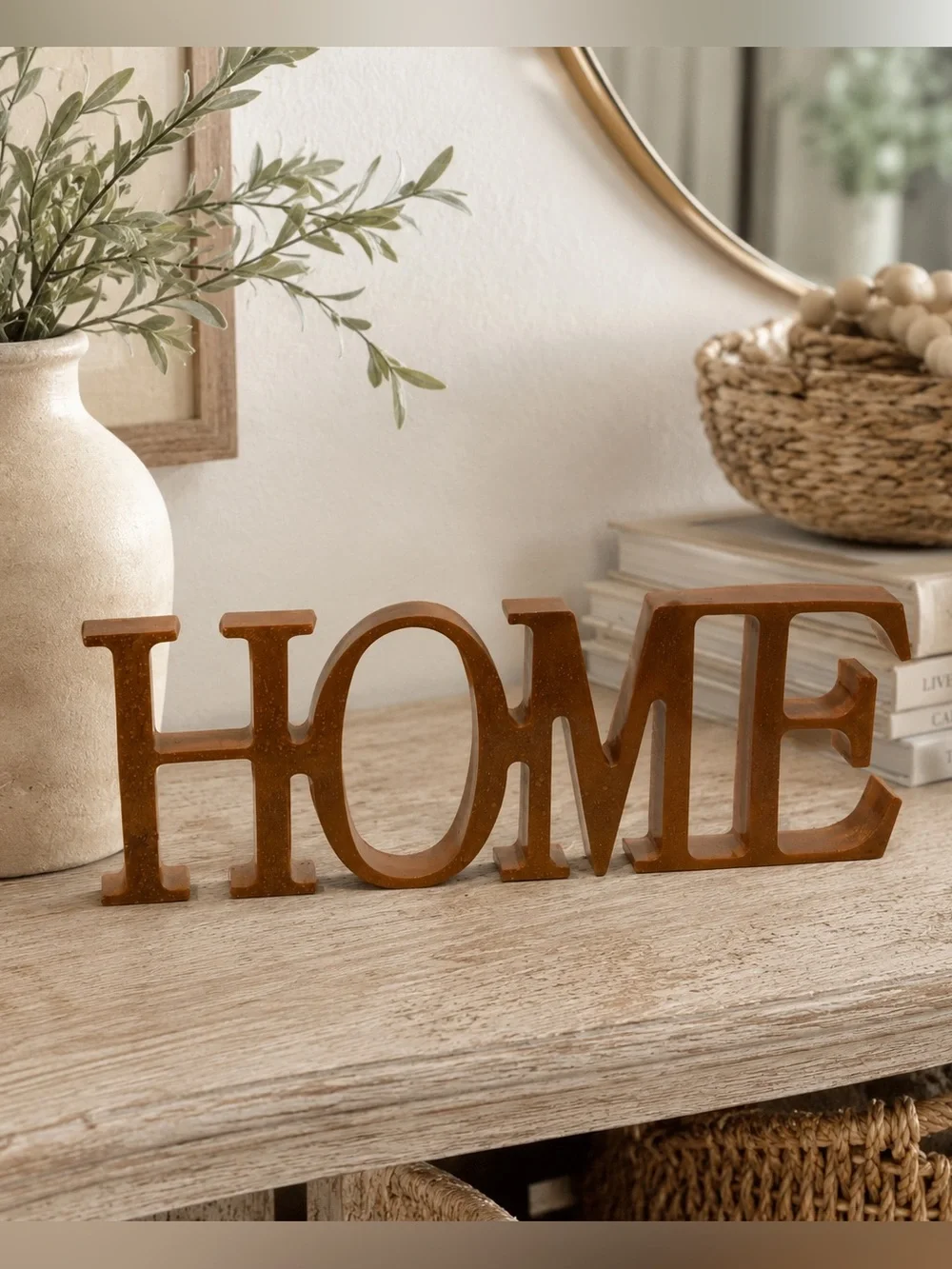 HOME Metal Tabletop Sign - Brown Rustic Accent